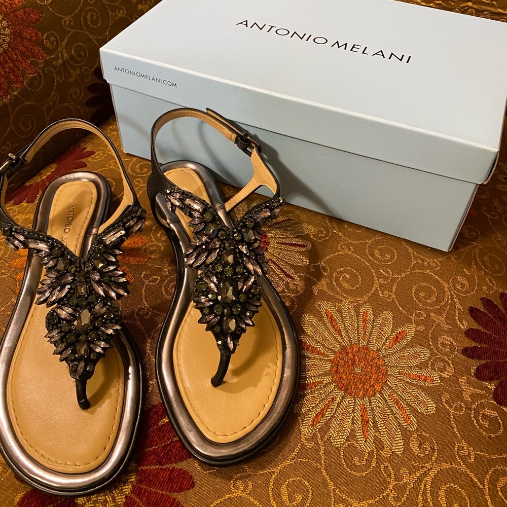 Aleta Jeweled Tstrap Sandals